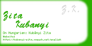 zita kubanyi business card