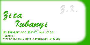 zita kubanyi business card